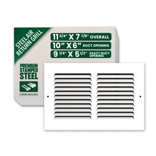 10” x 6” Air Return Grille - Heavy-Duty Steel, Louvered, Matte White, Easy Install Kit view 2
