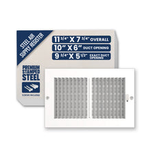 10" x 6" Air Supply Vent Cover - Solid Steel Grille for Wall & Ceiling, White Finish view 2