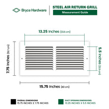 14” x 6” Air Return Grille - Heavy-Duty Steel, Louvered, Matte White, Easy Install Kit view 3