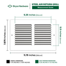 10” x 6” Air Return Grille - Heavy-Duty Steel, Louvered, Matte White, Easy Install Kit view 3