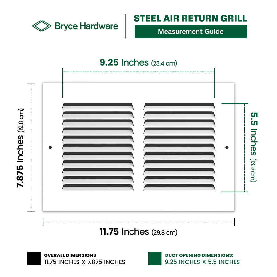 10” x 6” Air Return Grille - Heavy-Duty Steel, Louvered, Matte White, Easy Install Kit view 3 of 7