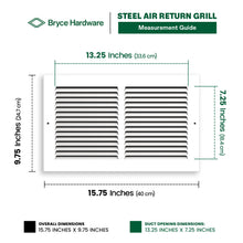 14” x 8” Air Return Grille - Heavy-Duty Steel, Louvered, Matte White, Easy Install Kit view 3