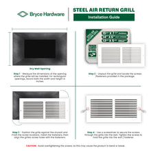14” x 6” Air Return Grille - Heavy-Duty Steel, Louvered, Matte White, Easy Install Kit view 4