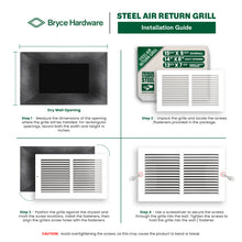 14” x 8” Air Return Grille - Heavy-Duty Steel, Louvered, Matte White, Easy Install Kit view 4