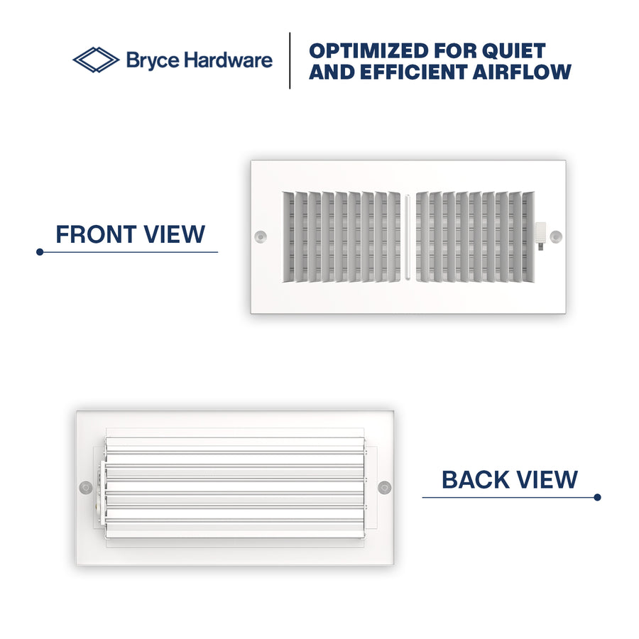 10" x 4" Air Supply Vent Cover - Solid Steel Grille for Wall & Ceiling, White Finish view 5 of 8