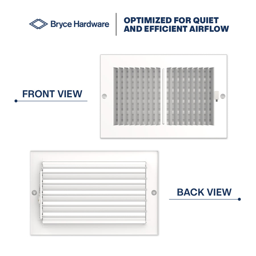 10" x 6" Air Supply Vent Cover - Solid Steel Grille for Wall & Ceiling, White Finish view 5 of 8