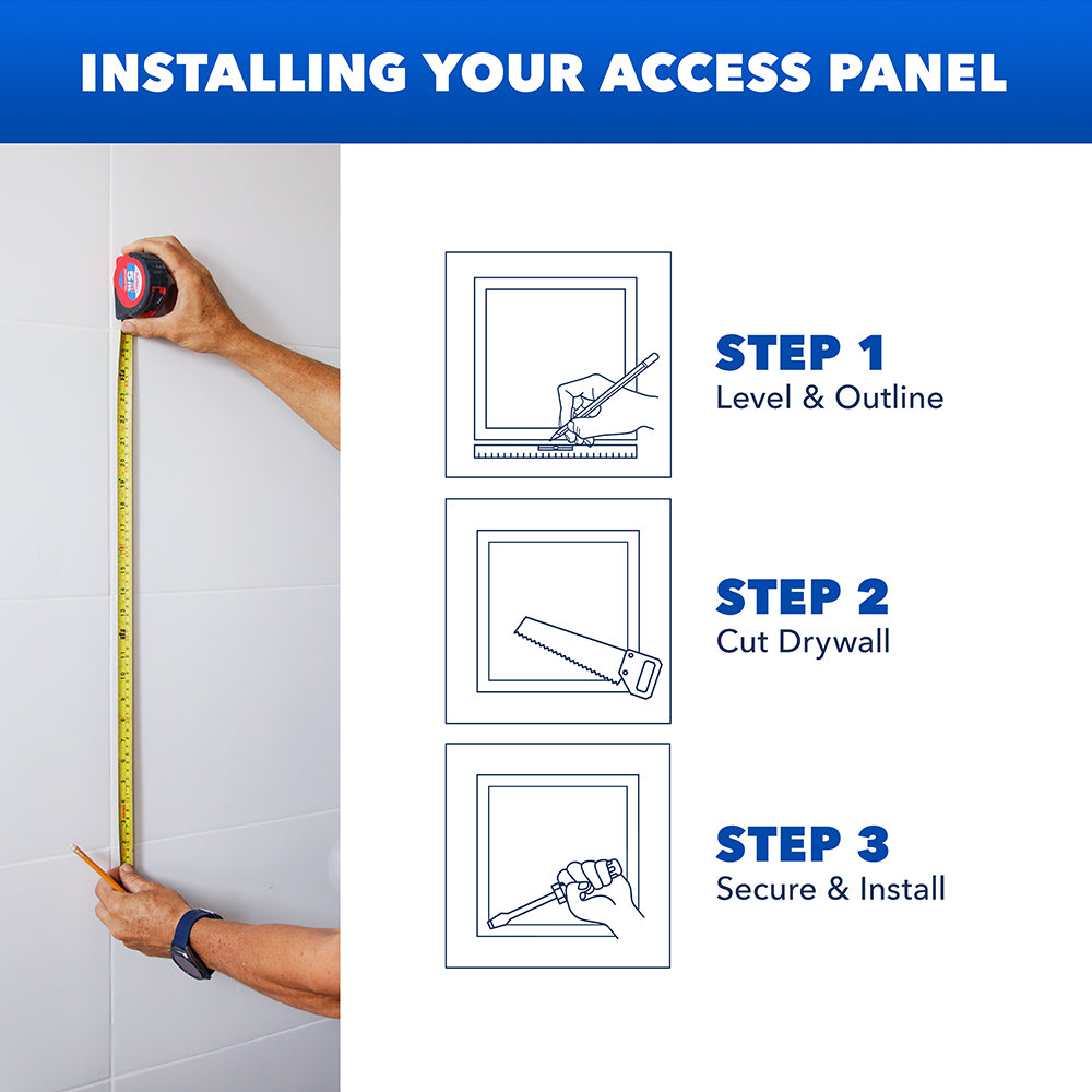 20 x 20 Inch White Powder-Coated Steel Metal Access Panel: Sleek Flush Mount for Drywall