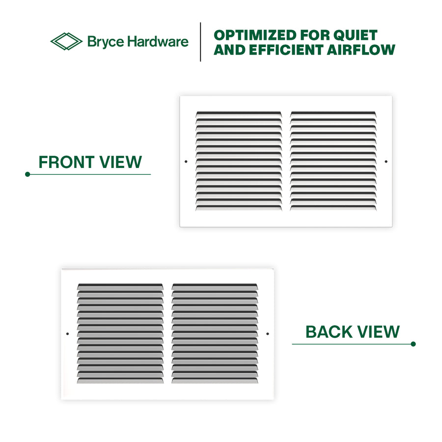 14” x 8” Air Return Grille - Heavy-Duty Steel, Louvered, Matte White, Easy Install Kit view 5 of 7