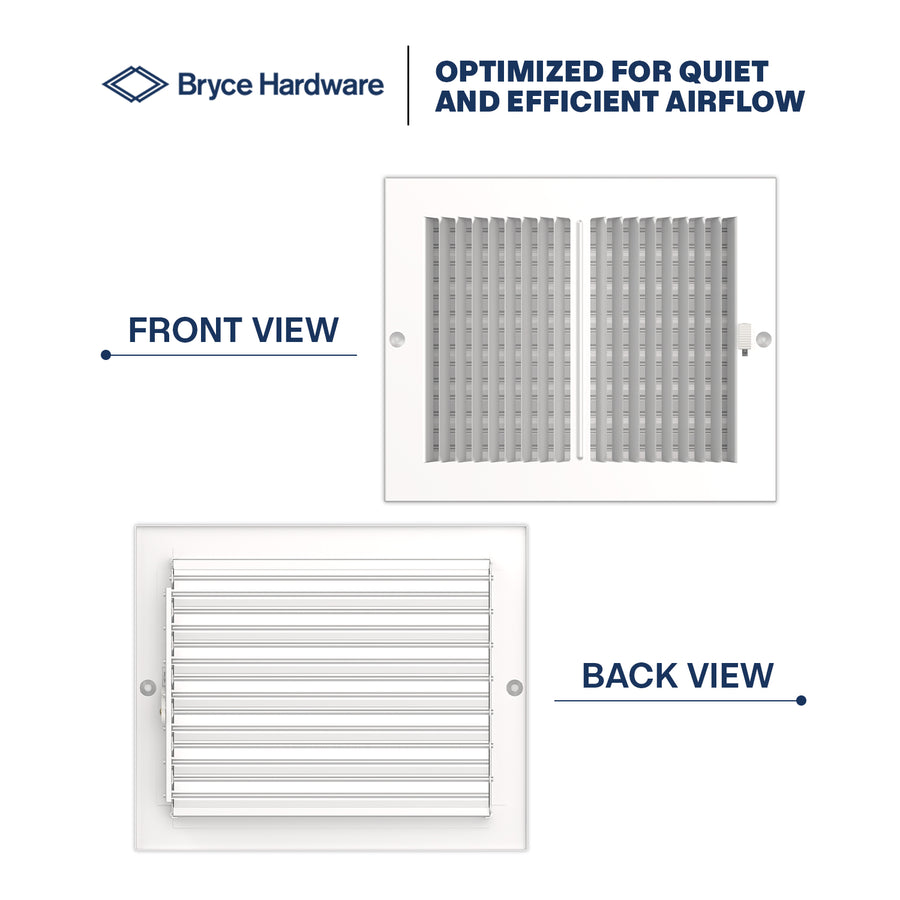 10" x 8" Air Supply Vent Cover - Solid Steel Grille for Wall & Ceiling, White Finish view 5 of 8