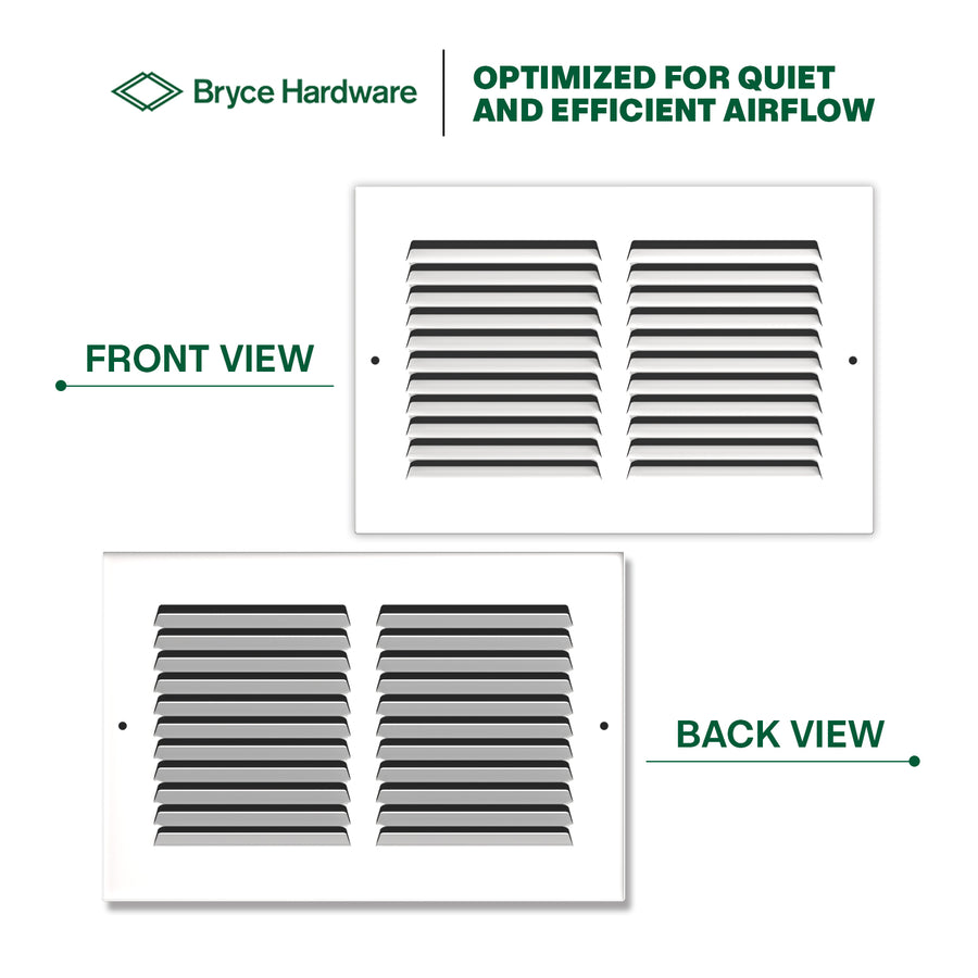 10” x 6” Air Return Grille - Heavy-Duty Steel, Louvered, Matte White, Easy Install Kit view 5 of 7