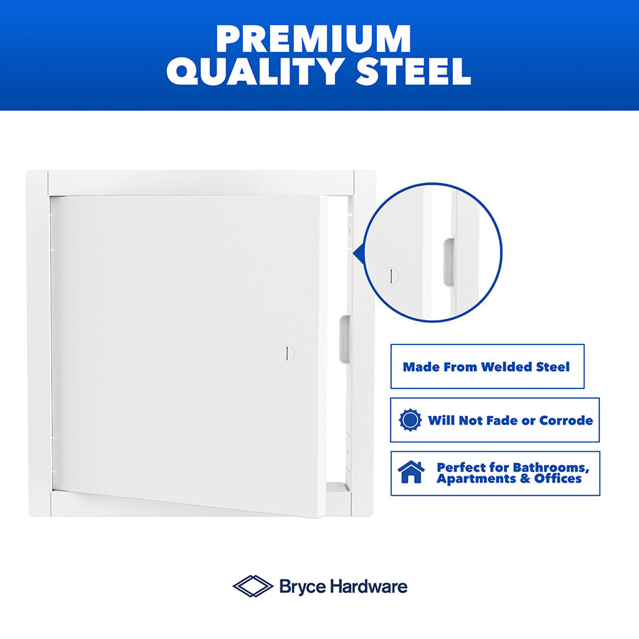 16" x 16" White Powder-Coated Steel Metal Access Panel: Sleek Flush Mount for Drywall view 6 of 8