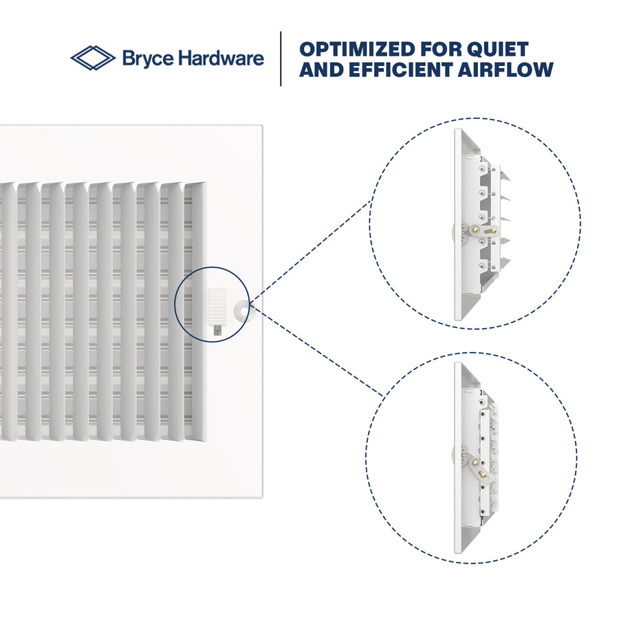 10" x 6" Air Supply Vent Cover - Solid Steel Grille for Wall & Ceiling, White Finish view 6 of 8