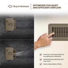 2” x 12” Floor Register - Heavy-Duty Steel, Adjustable Airflow, Brown Vent Cover view 5