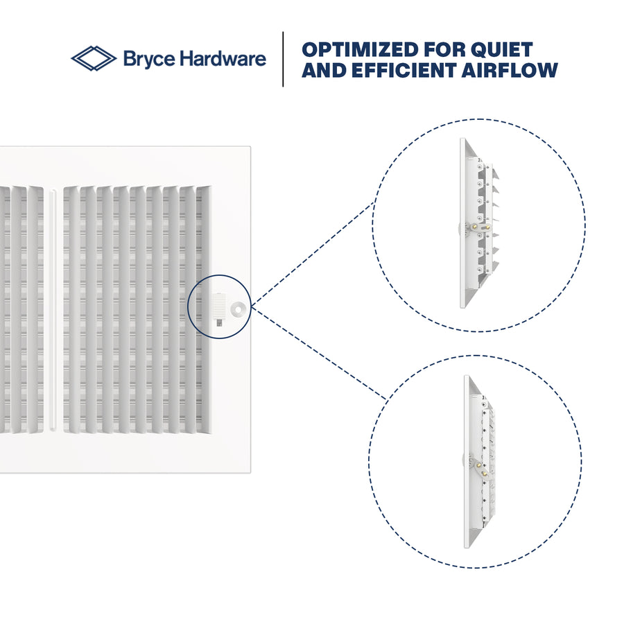 10" x 8" Air Supply Vent Cover - Solid Steel Grille for Wall & Ceiling, White Finish view 6 of 8
