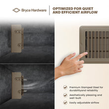 4” x 8” Floor Register - Heavy-Duty Steel, Adjustable Airflow, Brown Vent Cover view 5