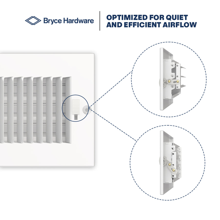 10" x 4" Air Supply Vent Cover - Solid Steel Grille for Wall & Ceiling, White Finish view 6 of 8