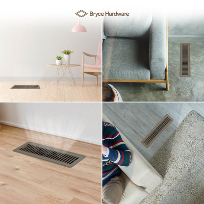 2” x 14” Floor Register - Heavy-Duty Steel, Adjustable Airflow, White Vent Cover