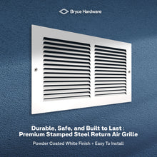14” x 8” Air Return Grille - Heavy-Duty Steel, Louvered, Matte White, Easy Install Kit view 7