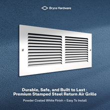 14” x 6” Air Return Grille - Heavy-Duty Steel, Louvered, Matte White, Easy Install Kit view 7