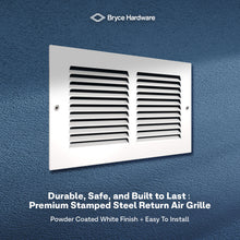 10” x 6” Air Return Grille - Heavy-Duty Steel, Louvered, Matte White, Easy Install Kit view 7