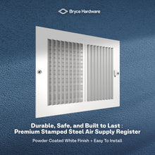 10" x 8" Air Supply Vent Cover - Solid Steel Grille for Wall & Ceiling, White Finish view 8