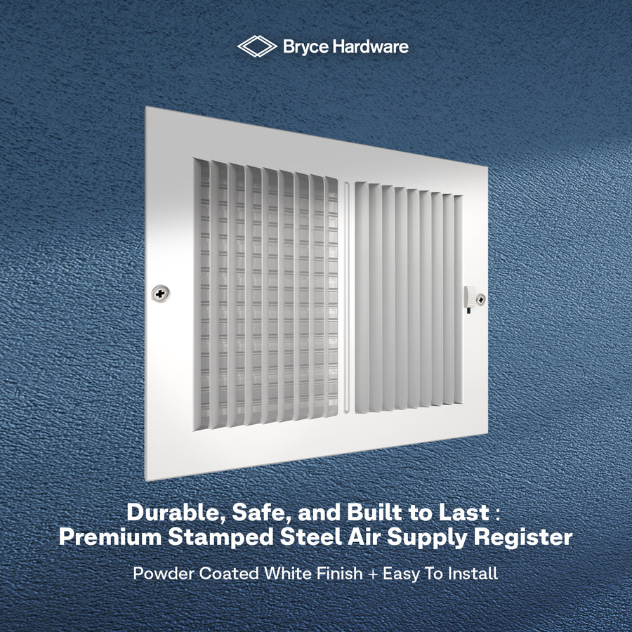 10" x 8" Air Supply Vent Cover - Solid Steel Grille for Wall & Ceiling, White Finish view 8 of 8
