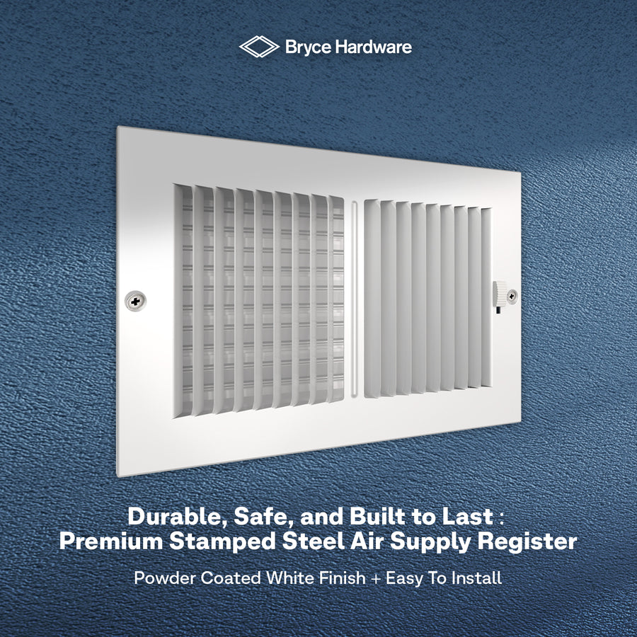 10" x 6" Air Supply Vent Cover - Solid Steel Grille for Wall & Ceiling, White Finish view 8 of 8